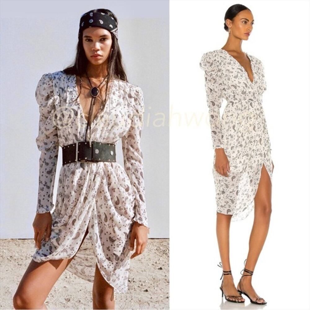 For Love & Lemons Paisley Midi Dress in the sand/multi color size M - Picture 3 of 9